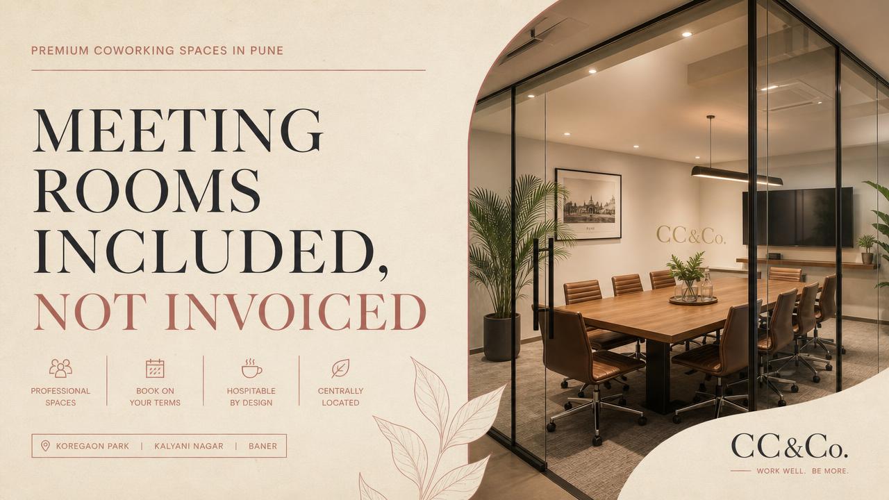 Meeting rooms included, not invoiced